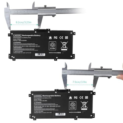 LK03XL Battery for hp Envy x360 Convertible 17m-ae0xx 17-bw 17m-ae111dx 15m-bp1xx 15m-cn0xxx 15-cn0xxx 15m-cp0xxx 15m-cn0012dx 15m-cn0011dx for HP Envy X360 Convertible 17-AE 17M-AE 17-BW 17-CE 17M-CE - size: 7.87x3.93x0.27inch LK03XL