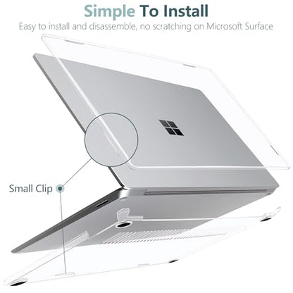 Batianda Premium Case for Surface Laptop 13.8 Inch 2024-2026, Crystal Clear | Fits Surface Laptop 7th/8th for Business 1.2mm Lightweight Ultra-Slim Hard Shell with Keyboard Cover & Screen Protector - color: Transparent