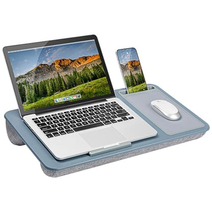 LAPGEAR Home Office Lap Desk – Slate Blue, Fits 15.6” Laptops - color: Slate Blue, size: Home Office W/Device Ledge