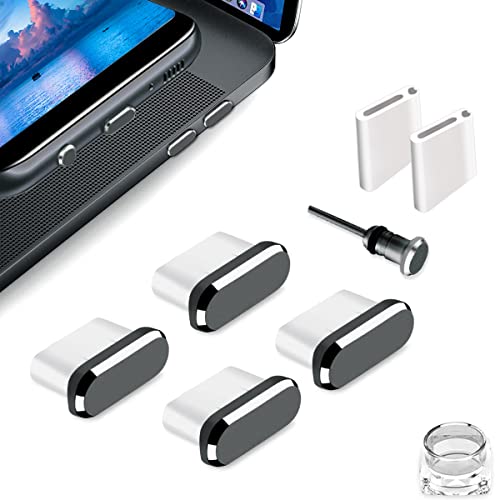 4 Pack USB C Dust Cover Plugs Type C Charging Port Cap Gray, Compatible with iPhone 16 15 Pro Max Plus Samsung S25 S24 S23 S22 S20 Ultra Plus Anti Lost USB C Phone Charm Dirt Protector - color: 04 Gray
