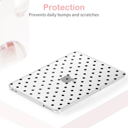 Feams for MacBook Neo 13 Inch Case 2026 A3404, Stylish Protective Clear Case Hard Shell Transparent Cover for MacBook Neo 13 Inch 2026 (A18 Pro Chip) with Keyboard Cover, Black Polka Dot - color: Black Polka Dot