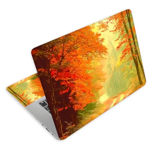 Universal Laptop Skin Decal, 3-Piece Vinyl Protector for 12 13 14 15.6" Notebook, Waterproof Anti-Scratch, Easy Trim & Bubble-Free Finish, Autumnal Woodland - color: Autumnal Woodland