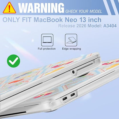 May Chen for MacBook Neo Case 13 inch 2026 | 100% Match Official Color | Pattern Printing, Anti-Crack & Scratch & Fingerprint | Protective Hard Shell Cases Laptop Model A3404 - Fruits Bows - color: Fruits bows