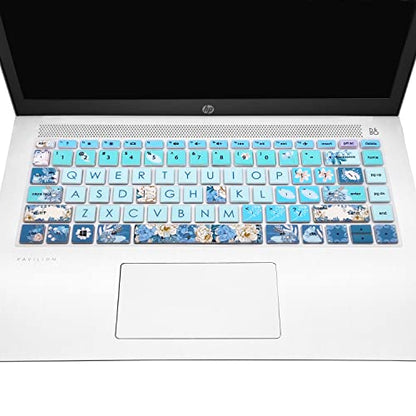 Keyboard Cover for HP 14" Laptop 2020 2019 2018,HP Pavilion x360 14M-BA 14M-CD 14M-DH 14-BA 14-BF 14-cm 14-CF 14-DF 14-DK 14-DS 14-DQ Series 14 Inch Protective Skin,Peony - color: Peony