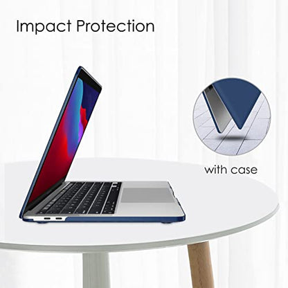 Fintie Hard Shell Case for MacBook Pro 13 Inch, Frost Navy | A2338(M2 M1) A2251 A2289 A2159 A1989 A1706 A1708 (2016-2023) with/Without Touch Bar, Snap-On Cover, Lightweight - color: Frost Navy, size: Pro 13 Inch