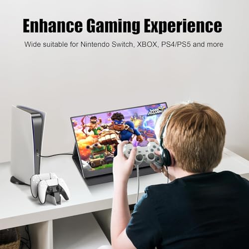14" Portable Touchscreen Travel Monitor 1920 * 1200P IPS/HDR Laptop Screen Extender for Gaming and Computer Display, Compatible with Laptop PC Phone PS4/PS5 Switch - size: 14"