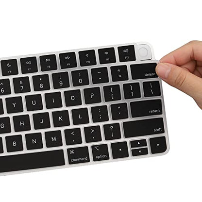 Keyboard Cover for Apple 2024/2023/2021 iMac All-in-One Desktop Keyboard, iMac 24 Inch with M4 /M3 /M1 Chip with Touch ID & Apple Magic Keyboard A2449 A2450 MK293LL/A MK2A3LL/A, US Layout -Black - color: Black