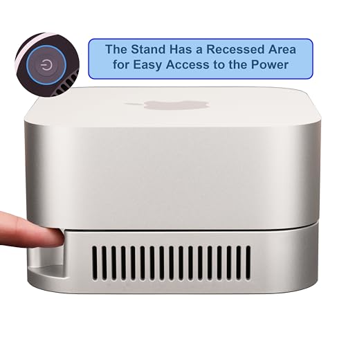 M4 M5 Mac mini Stand, Silver Holder for Mac mini 2024-2026 with Ventilation Heat Dissipation Cooling, Desk Mount Accessories with Anti-Slip Silicone and Dust-Proof Nets - color: Silver for Mac Mini 2024-2028