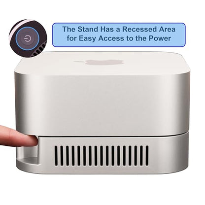 M4 M5 Mac mini Stand, Silver Holder for Mac mini 2024-2026 with Ventilation Heat Dissipation Cooling, Desk Mount Accessories with Anti-Slip Silicone and Dust-Proof Nets - color: Silver for Mac Mini 2024-2028