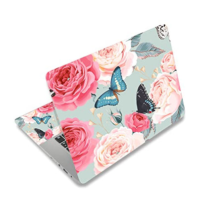 Laptop Skin Sticker,13.3 14 15 15.4 15.6 inch Laptop Skins,Universal Vinyl Decal,Dustproof Scratch Resistant Reusable Cover Protector with Free 2 Wrist Pads (Butterfly 4) - color: Butterfly 4