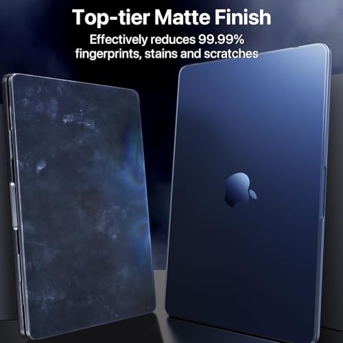 Macaset for MacBook Air 15 inch Case M5 M4 M3 M2 2026-2023 Mac Laptop Cover | Midnight Color Match, Matte Clear Blue, Anti Fingerprint & Scratch, Close Seamlessly, Protective Hard Shell, Ultra Thin Fit - color: Midnight Clear