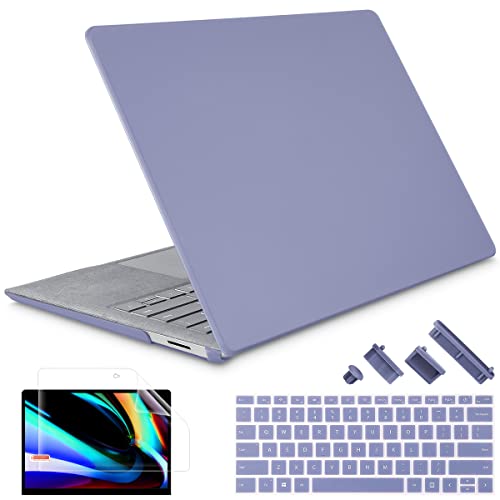 May Chen Case for 13.5" Microsoft Surface Laptop 3/4/5 with Alcantara Palm Rest Model 1867 1958 1950 (2019 2021 2022), Plastic Hard Shell Case with Keyboard Cover + Screen Protector, Lavender Gray - color: Lavender Gray