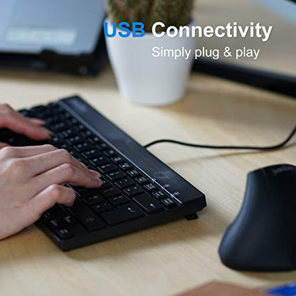 Perixx PERIBOARD-426 Wired Mini Low Profile Keyboard (Wired USB), US English Layout (11665) - style: wired - USB