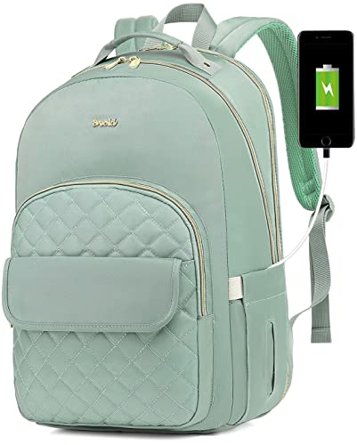 17,3" Laptop Backpack for Women,Work Backpack for Women Professional for Travel Business,Backpack Purse for Girls in School College - color: Green, size: 17.3 inch