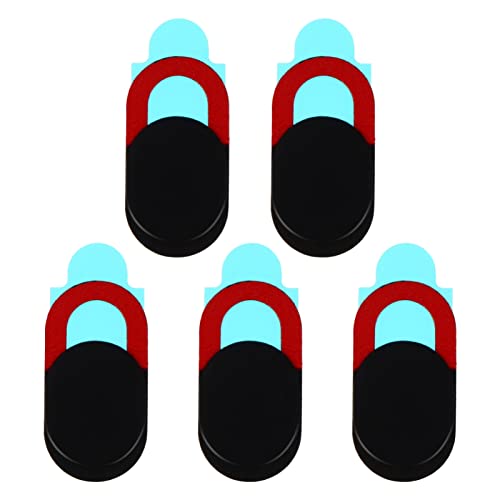 Mobestech 5-Pack Webcam Cover Slide for Laptop Phone Tablet Camera Privacy Protector Compact Lightweight 0.70X0.39In Multi-Functional Privacy Shield - color: Black Red, size: 1X1.8CM