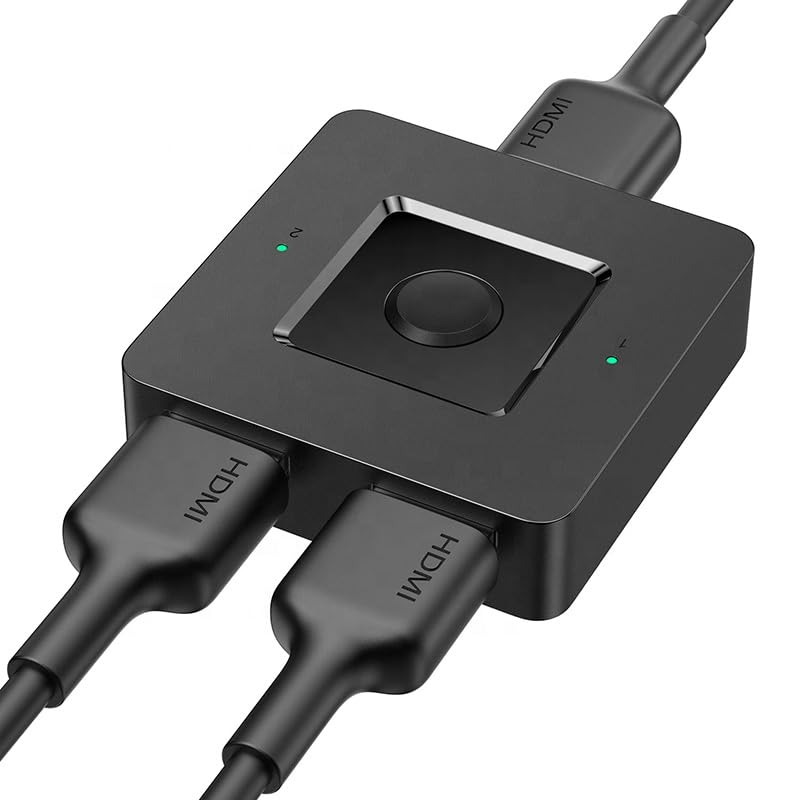 HDMI Switch 4k@60hz, BD&M Bidirectional HDMI Switcher 2 in 1 Out, Manual HDMI Hub Supports HD Compatible with Laptop PC Xbox PS5/4/3 Blu-Ray Player Fire Stick Roku and More