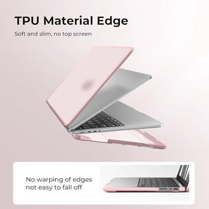 BlueSwan Anti-Cracking Case for MacBook Pro 14 inch M5-M1 Pro/Max 2026-2021 | Anti-Scratch Protective Hard Shell Case, Soft TPU Bumper, Sturdy and Durable, Easy Snap-On Installation, Frosted Pink - color: Frosted Pink
