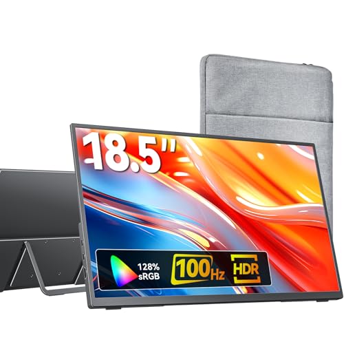 kksmart Portable Monitor for Laptop MacBook Surface PC Xbox PS5, Travel Monitor Second Screen for Laptop, HDMI USB-C VESA Compatible Built-in Speaker, 18.5 - size: 18.5