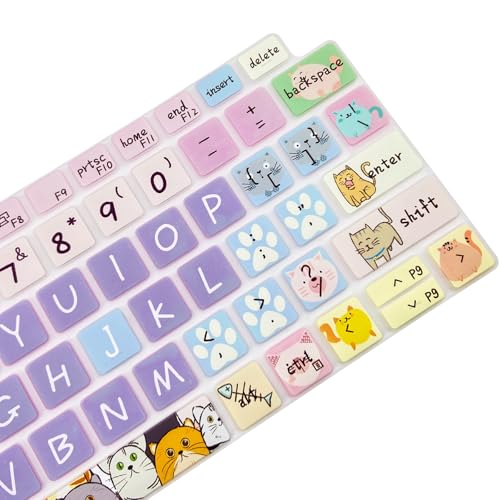 Silicone Keyboard Cover Skin for Dell Latitude 3000 3340 13.3"(2023)/ 5320 5330 5340 5350 13.3"/ 7320 7330 7340 7350,Cute Cat - color: Cute Cat