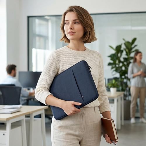 15.6 Inch Laptop Sleeve Case for HP Pavilion 15.6, Compatible with Acer Chromebook 15/ Aspire, ASUS Chromebook CX15/ VivoBook 15 16, Water Resistant Computer Carrying Bag, Navy Blue - color: Navy Blue, size: 15.6 -16 Inch