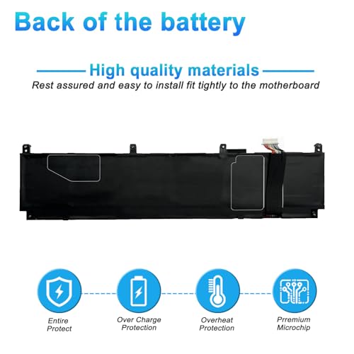 MB06XL L78553-005 Laptop Battery Replacement for Hp ZBook Studio G7 2J3H8PA 1J3R6EA 1J3U6EA 21X54UT H80612762 1J3W1EA 28Y09PA 1J3S8EA 235M3PA 21X85UT Series HSTNN-IB9E L77973-1C1 - size: 11.78*4.09*0.32inch MB06XL
