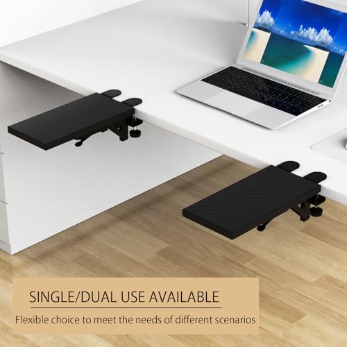 Sisyphy Ergonomics Desk Extender Tray, 11.8x5.9" Punch-Free Clamp on, Foldable Keyboard Drawer Tray, Table Mount Arm Wrist Rest Shelf, Computer Elbow Arm Support - color: Carbon, size: 5.9*11.8"(30*15cm)