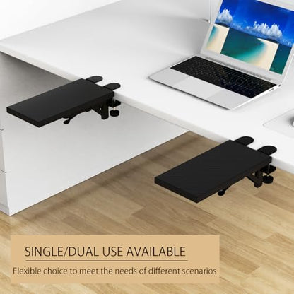 Sisyphy Ergonomics Desk Extender Tray, 11.8x5.9" Punch-Free Clamp on, Foldable Keyboard Drawer Tray, Table Mount Arm Wrist Rest Shelf, Computer Elbow Arm Support - color: White, size: 5.9*11.8"(30*15cm)
