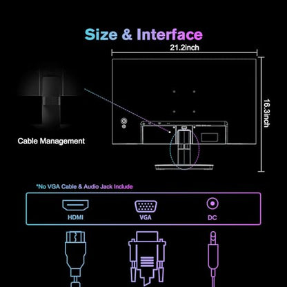 SANSUI Monitor 24 inch 100Hz Computer Monitor丨FHD 1080P PC Monitor丨HDMI丨FreeSync丨HDR丨Earphone Jack丨 Ergonomic Tilt for Home and Office - size: 24 Inch