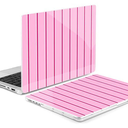 MEEgoodo Case for MacBook Pro 16 inch 2026 2024 2023 2021,Laptop Shell Compatible with M5 M4 M3 M2 M1 Pro/Max Chip,Fit Model A3429/A3428/A3403/A3186/A2991/A2780/A2485,Magenta&White Stripes - color: Magenta&White Stripes