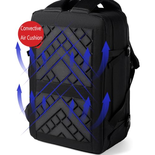Lightweight Business Laptop Backpack, Large Expandable Travel Backpack | with USB Charging Port, Durable Casual Commuting Rucksack with Luggage Strap and Multi-Compartment - color: Gray
