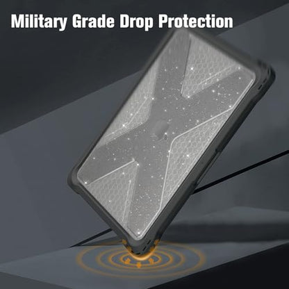 Fintie Case for MacBook Air 13.6 Inch A3449 A3240 A3113 A2681 (2022 2023 2024 2025 2026 Release) - Heavy Duty Rugged Hard Shell Case Cover for MacBook Air 13 Inch M2 M3 M4 M5 Chip, Glittering Clear - color: Glittering Clear