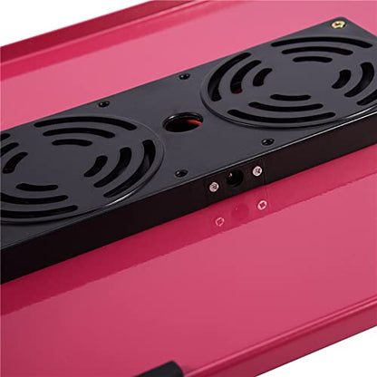 Laptop Stand with Fan, Laptop Stand with W Cooling Fan Mouse BOAD 360° Adjustable Foldable Laptop Desk Table Stand Holder Laptop Cooling Stand for Home, Office, Bed Sofa, Couch - color: Rose Red