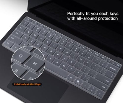 CaseBuy Clear Ultra Thin Keyboard Cover for 2023-2019 Microsoft Surface Laptop 6, 5, 4, 3, 13" & 15" Touchscreen Keyboard Protector Skin (Not Fit 2024-2025 Surface Laptop 7 13.8 & 15") - size: Surface Laptop 6/5/4/3 13/15 inch (2023-2019)
