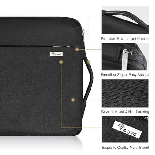 Voova 16-15.6 Inch Laptop Sleeve, Laptop Cover, MacBook Case, Black | Splash-proof laptop sleeve with soft protection, suitable for laptops and MacBook Pro 16 during travel - color: Black, size: 15.6-16 Inch