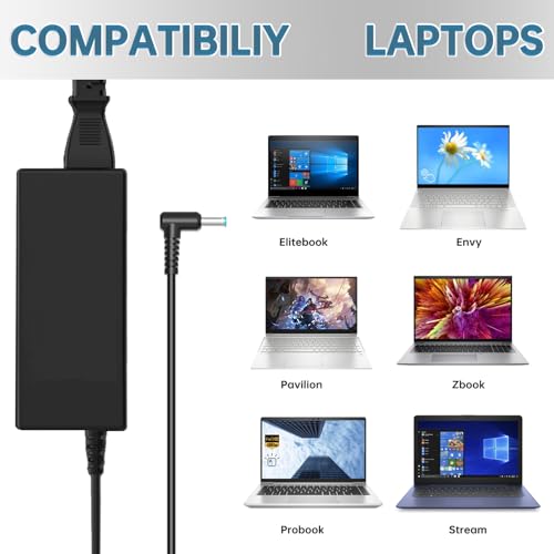 45W 19.5V 2.31A 741727-001 Laptop Charger Compatible with HP is 13252 213349-009 Pavilion 15 Notebook 740015-003 741553-850 HSTNN-DA40 TPN-LA15 Blue Tip Smart AC Power Adapter