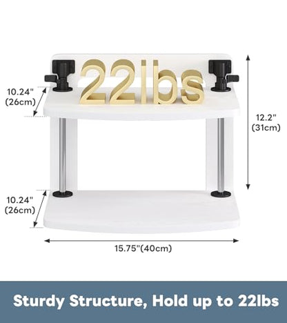 Computer Monitor Stand Riser for Reduced Neck Strain, Adjustable Height Desk Shelf Organizer Monitor Riser Stand for PC Monitor - Not for Laptop - Withe - Wood Grain, MR01-M