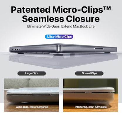 Soonjet Matte Case for MacBook Pro 14 inch M5 M4 M3 M2 M1 2026-2021 Laptop | Anti Cracking, Color Match, Space Gray Clear, Protective Hard Shell Cover, Fingerprint & Scratch Resistant, Ultra Thin Fit - color: Frosted Space Gray