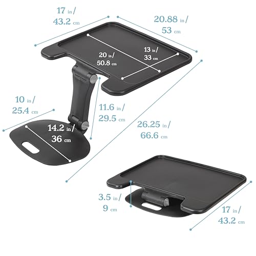 ECR4Kids The Surf Folding Portable Lap Desk, Large, Flexible Seating, Black - color: Black