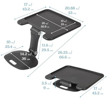 ECR4Kids The Surf Folding Portable Lap Desk, Large, Flexible Seating, Black - color: Black