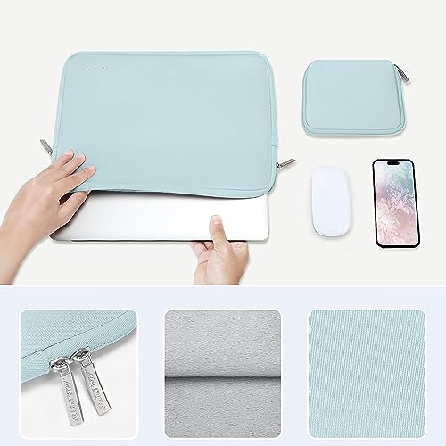 MOSISO Laptop Case 13 inch, 13 inch Laptop Sleeve with Small Case | Compatible with MacBook Neo / Air M5 M4 M3 M2 M1 2026-2018 / Pro M2 M1 2026-2016, Neoprene Computer Sleeve Bag, Mint Green - color: Mint Green, size: 13 inch
