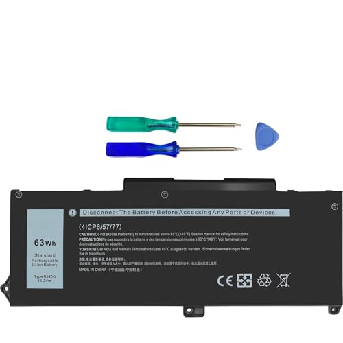 RJ40G 63Wh Laptop Battery Replacement for Dell Latitude 15 5520 14 5420, Precision 15 3560 Series Battery, Compatible M033W 01K2CF 075X16 WY9DX P137G P137G001 P104F P104F001 0WK3F1 0M3KCN.