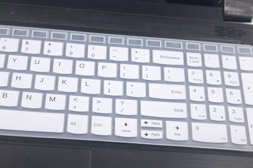 Silicone Keyboard Skin Cover Compatible with Lenovo Yoga 7i 15.6" 16", IdeaPad 3 3i 15.6 17.3, IdeaPad 5 5i 15.6 17.3, IdeaPad Flex 5 15.6, Yoga Slim 7 15, IdeaPad Slim 7 15.6 (White) - color: White