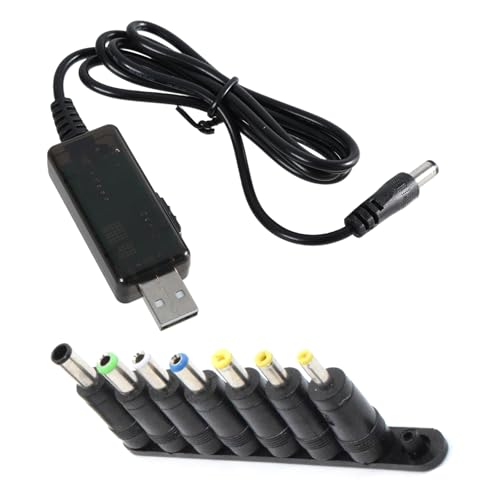 USB Adapter Converter Cable DC5V 9V 12V with 8 Plugs for Router Fan Charging Bank Portable - color: Adjustable 9 12V lin