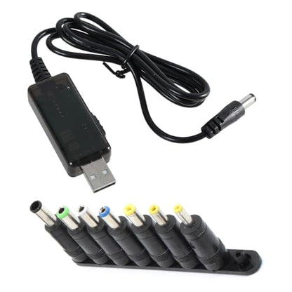 USB Adapter Converter Cable DC5V 9V 12V with 8 Plugs for Router Fan Charging Bank Portable - color: Line 8 adapters