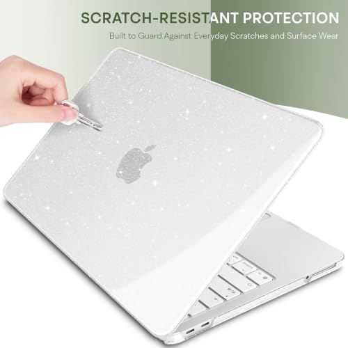 May Chen Compatible with MacBook Neo 13 inch Case 2026 Model A3404, Plastic Hard Shell,Keyboard Cover,Screen Protector,Dust Plug, for MacBook Neo 13" with A18 Pro Chip, Glitter Clear - color: Glitter Clear