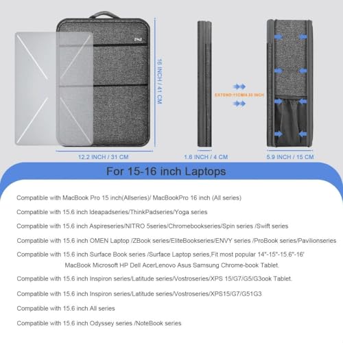 ZINMARK Slim Expandable Laptop Backpack with Small Case for 15-16 inch Notebooks,Water Resistant Computer Bag for College Business for Men Women，Dark Gray - color: Dark Gray