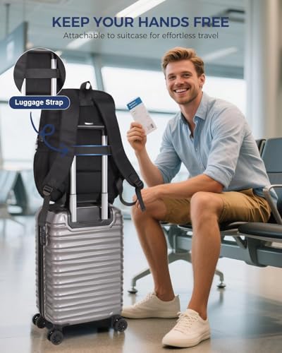 Laptop Backpack for Men Women, 17 Inch Business Travel Backpack with USB Charging Port and Anti-Theft Pocket, College School Bookbag (Grey) - color: Grey.