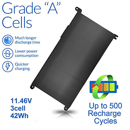 42Wh YRDD6 1VX1H Battery for Dell Inspiron 5482 5485 7586 3583 5491 5591 5481 3310 2-in-1 5593 5584 3493 3593 3793 5480 3582 5581 5590 3584 5493 5585 5594 5598 3501 P93G001 VM732 Vostro 3491 5490 - size: YRDD6