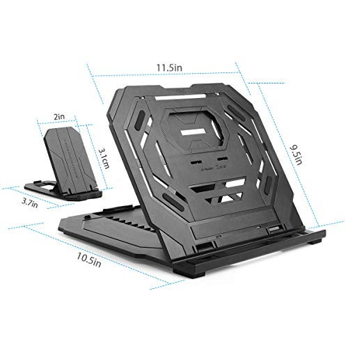 Drawing Tablet Stand, Laptop Stand for Tablet Display, 9 Levels Adjustable Angles with a Built-in Phone Holder, for 12-17 inch Drawing Tablet, Smartphones - color: Grey