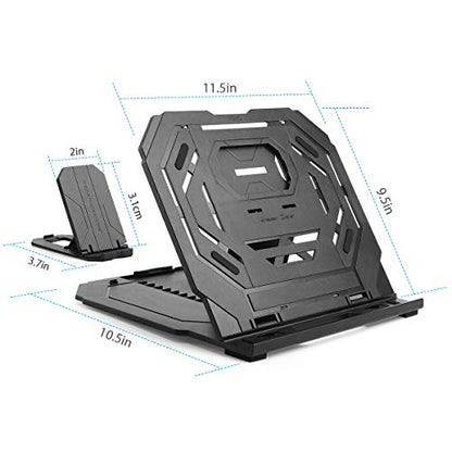 Drawing Tablet Stand, Laptop Stand for Tablet Display, 9 Levels Adjustable Angles with a Built-in Phone Holder, for 12-17 inch Drawing Tablet, Smartphones - color: Grey